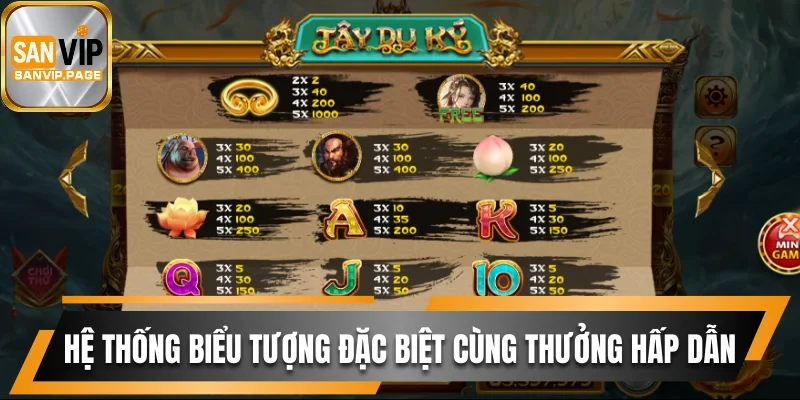 Nổ Hũ Tây Du Ký Sanvip - Game Huyền Thoại Đáng Chơi Nhất 2 Hệ thống biểu tượng đặc biệt cùng thưởng hấp dẫn