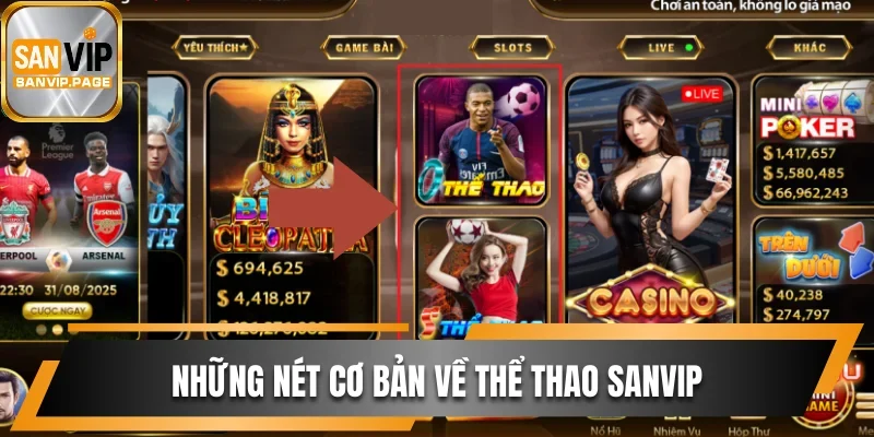 Thể Thao Sanvip Đem Đến Trải Nghiệm Cá Cược Đỉnh Cao 1 Những nét cơ bản về thể thao Sanvip