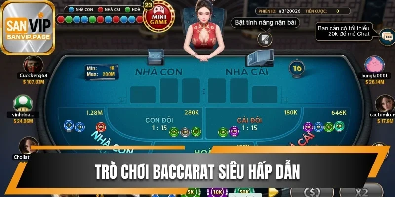 Trải Nghiệm Sảnh Casino Sanvip Kiếm Thưởng Khủng Dễ Dàng 2 Trò chơi Baccarat siêu hấp dẫn